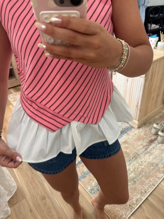 Pretty Pink Peplum Top