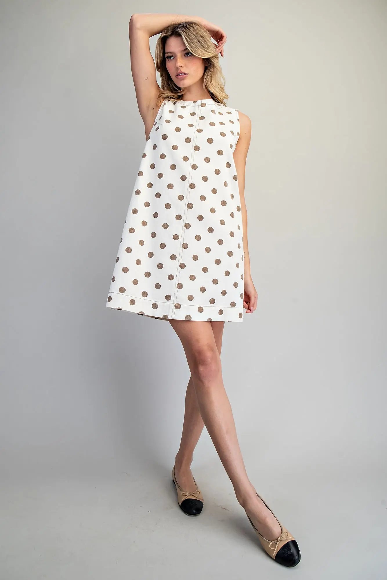 Mocha Dot Dress