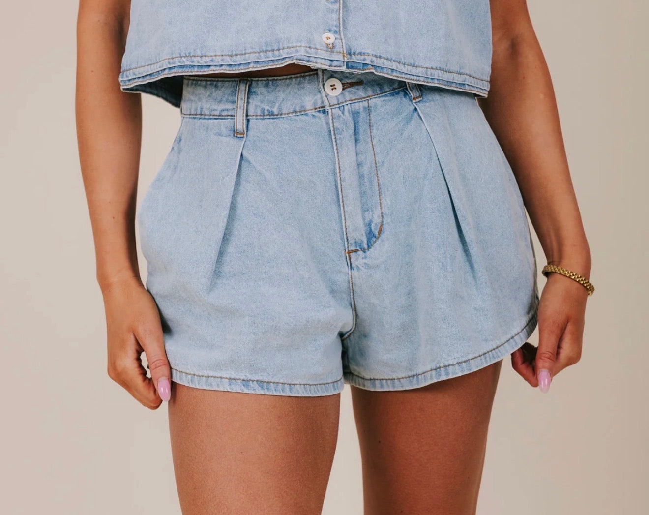 Red, White & Blue Jean Shorts