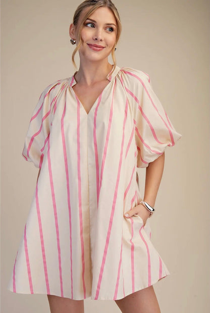 Pink Stripe Mini Dress
