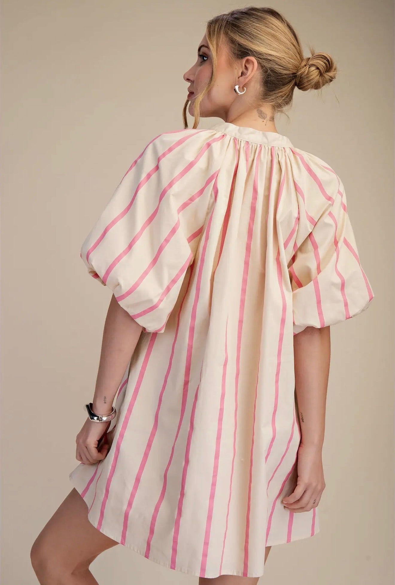 Pink Stripe Mini Dress