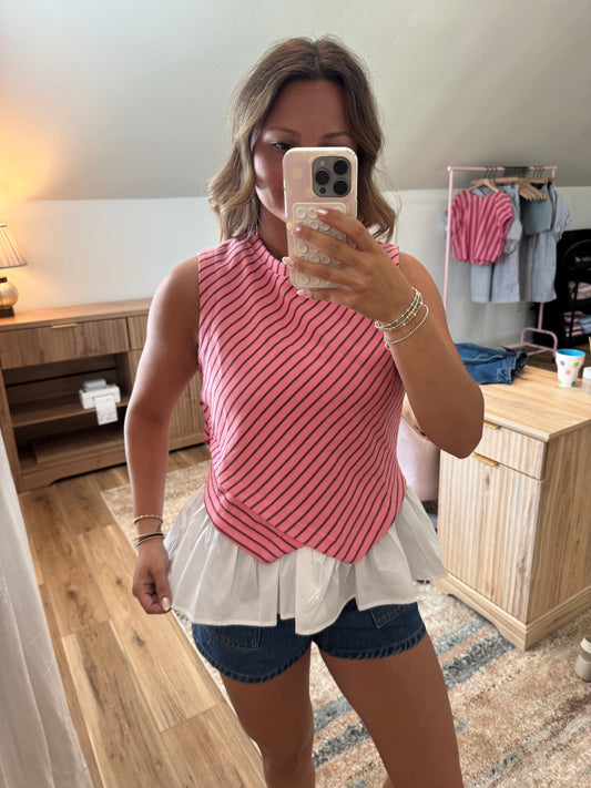 Pretty Pink Peplum Top