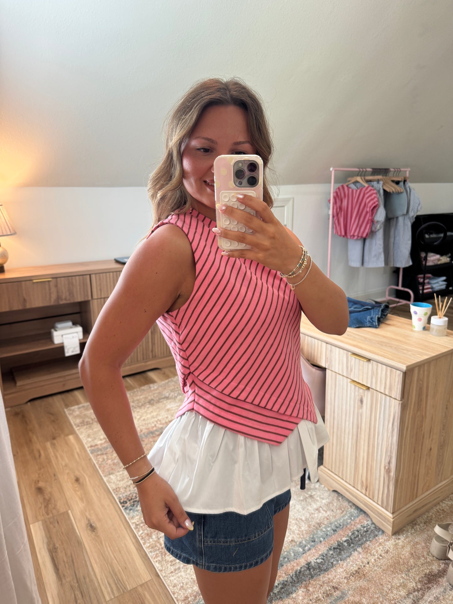 Pretty Pink Peplum Top