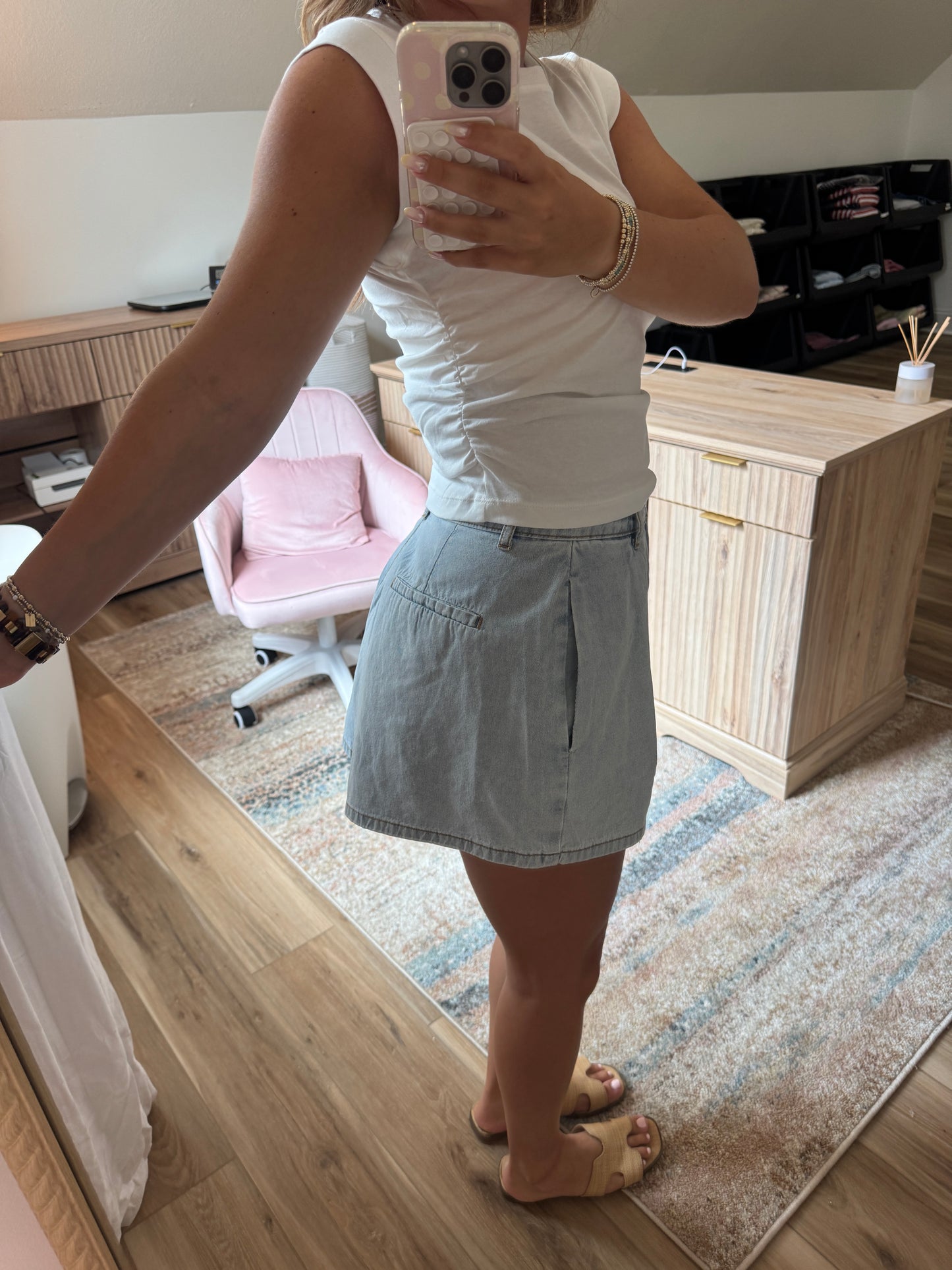 Red, White & Blue Jean Shorts