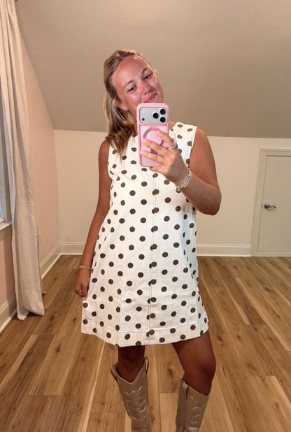 Mocha Dot Dress