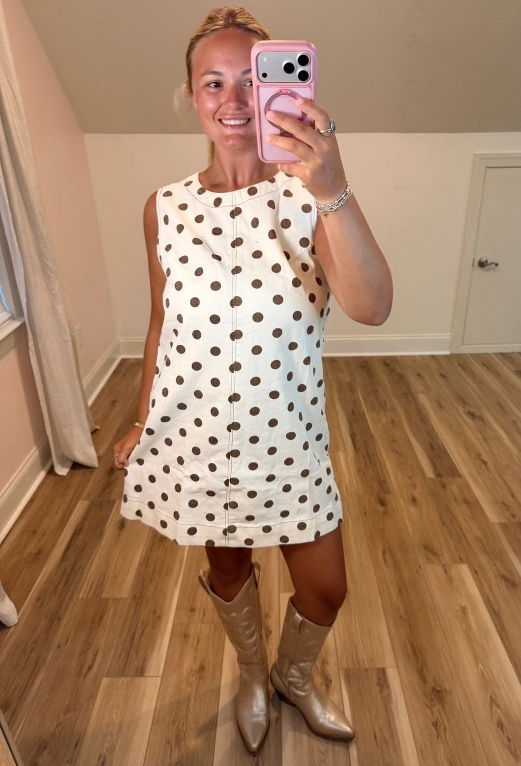 Mocha Dot Dress