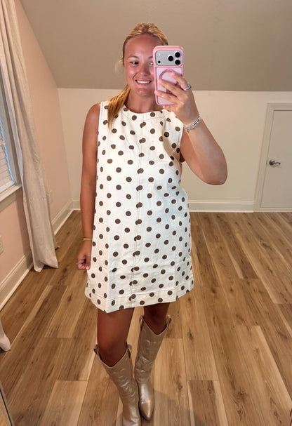 Mocha Dot Dress