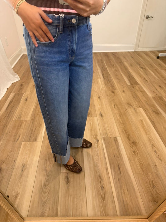 Cuffed Barrel Jeans