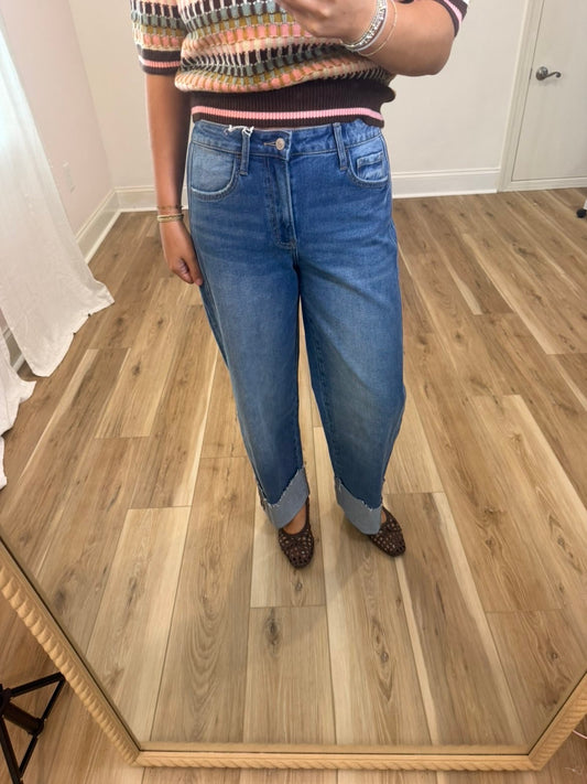 Cuffed Barrel Jeans