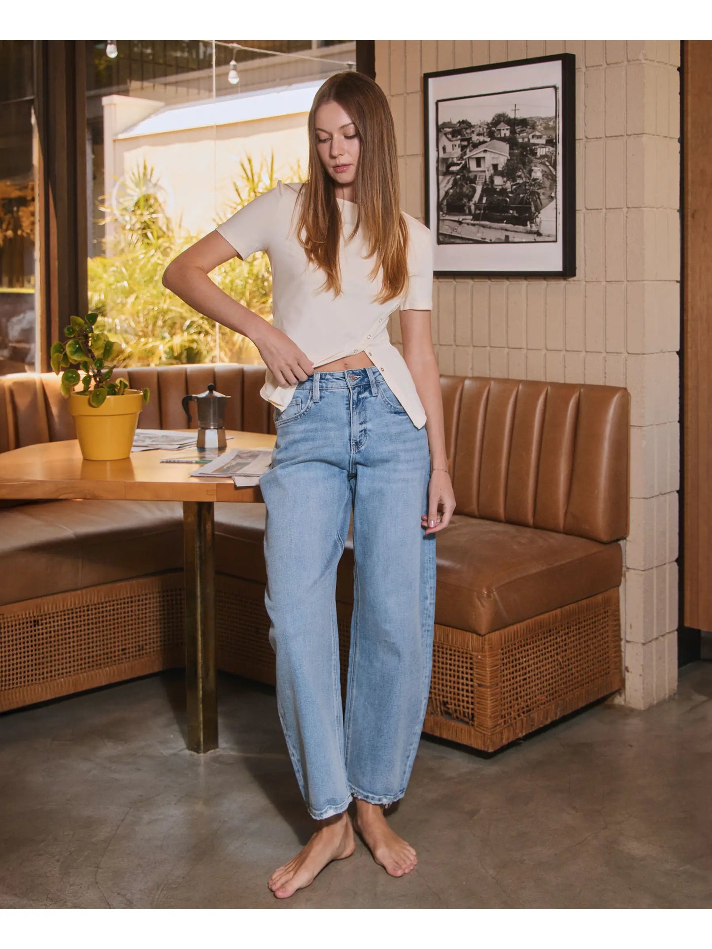 Light Wash Barrel Jeans