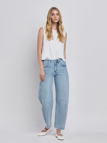 Light Wash Barrel Jeans
